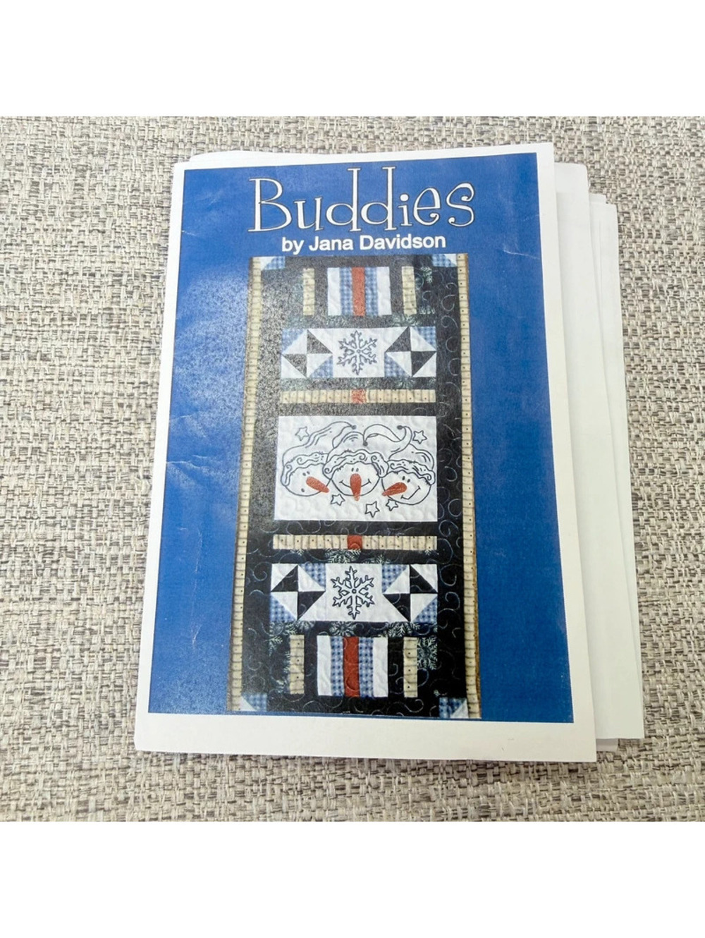 Buddies J Davidson Snowman Winter Quilt Wall Hanging Pattern Primitive FolkArt
